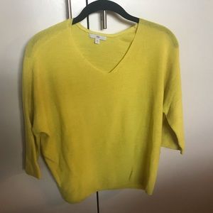 Gap Bright Yellow V-Neck Light Sweater